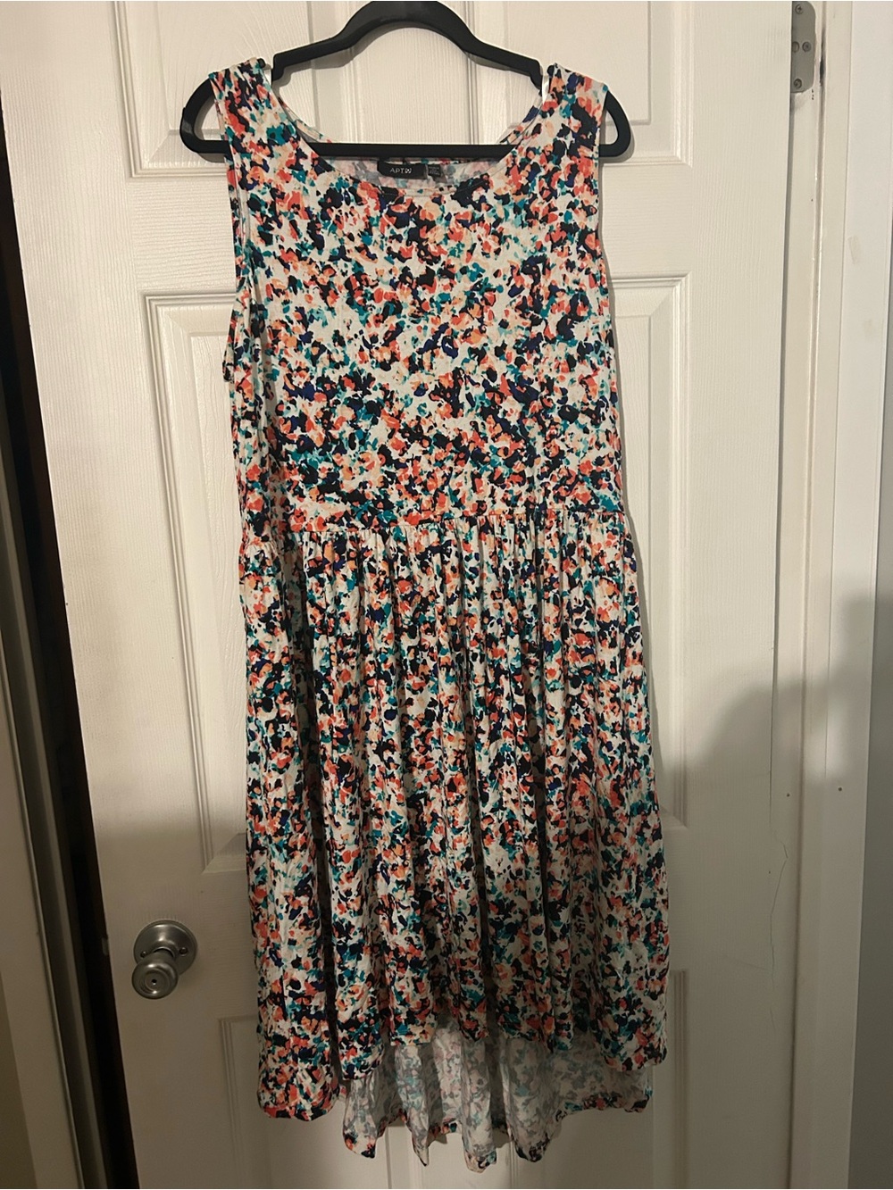 Apt. 9 White Multicolor High-Low Floral Print Dress